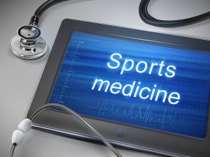 Sports Medicine Words Displayed On Tablet